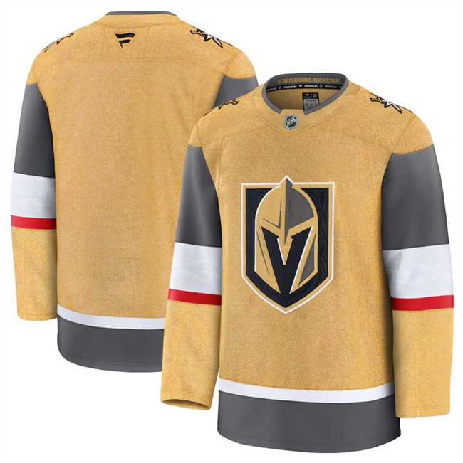 Mens Vegas Golden Knights Custom Gold 2024-25 Home Stitched Hockey Jersey